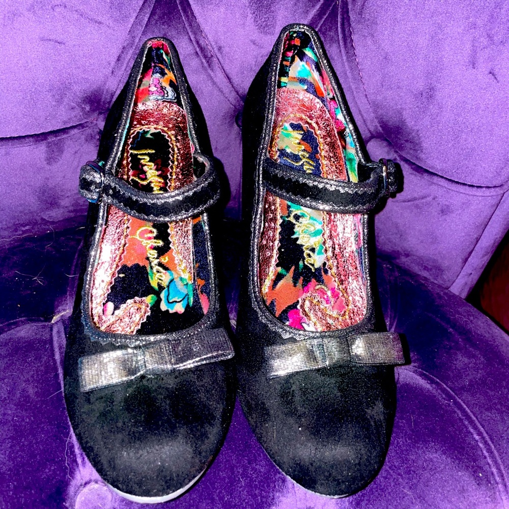 Irregular Choice Black Velvet MIDI Heel